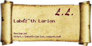 Labáth Larion névjegykártya